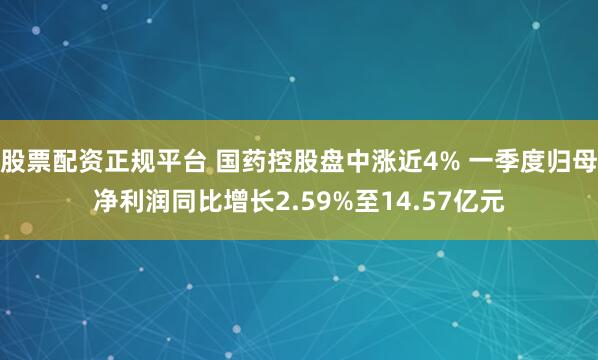 股票配资正规平台 国药控股盘中涨近4% 一季度归母净利润同比增长2.59%至14.57亿元