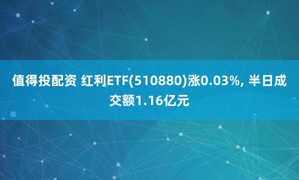 值得投配资 红利ETF(510880)涨0.03%, 半日成交额1.16亿元