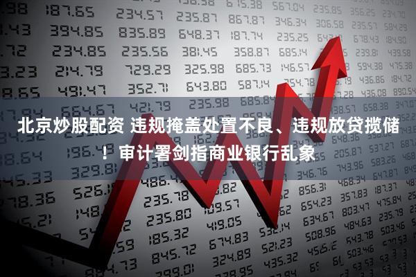 北京炒股配资 违规掩盖处置不良、违规放贷揽储！审计署剑指商业银行乱象